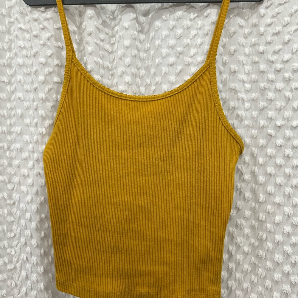 Mustard Yellow Ribbed Tank Top
